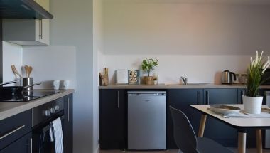 Shared kitchen & living space