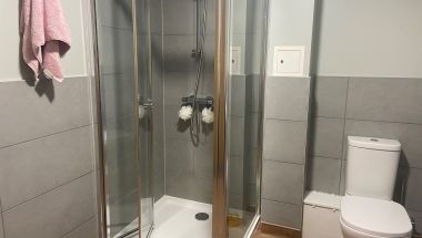 One of two shared shower rooms